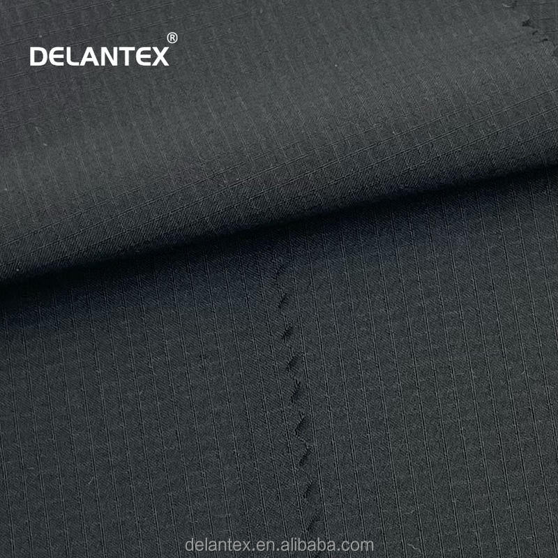 Delantex Manufacture Double-line Grid Four Way Stretch Scrubs Fabric for Medical Uniform