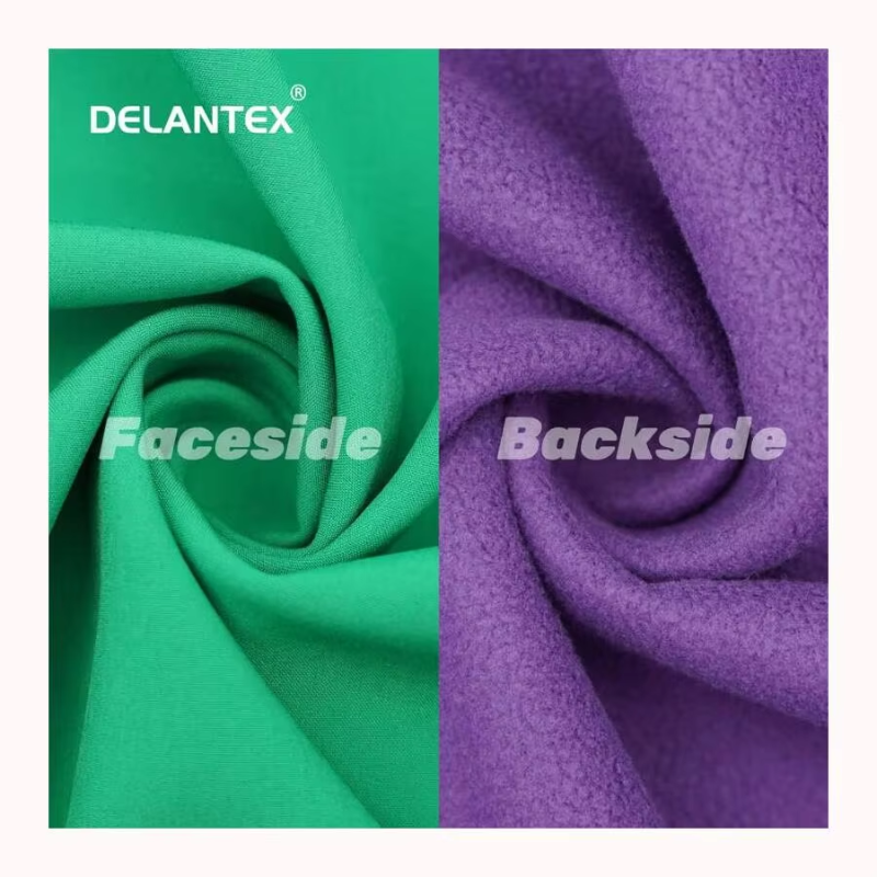Delantex Winter Outer Work Sport Woven 100D Spandex TPU 100 % Polyester 3 Layer Laminate Softshell Polar Bonded Jacket