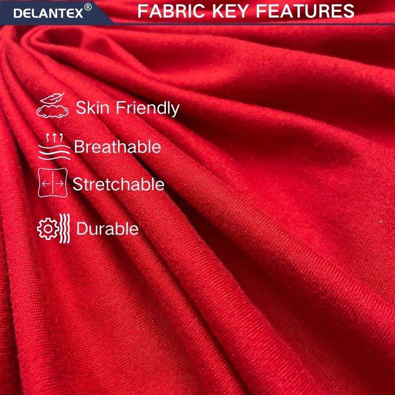 Delantex Anti Static Double Brush 96% Polyester 4% Elastane DTY Jersey Fabric for Garment