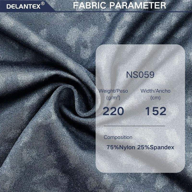 Delantex Manufacture 75%Nylon 25%Spandex Breathable Double Side Embossed Fabric Free Sample
