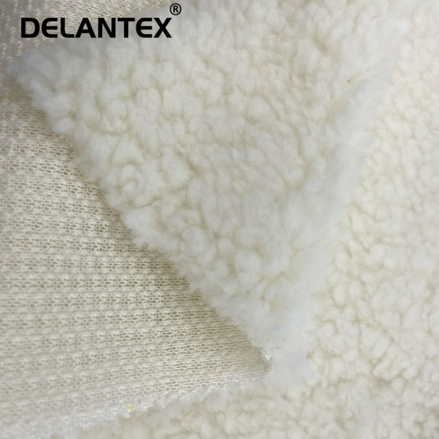 Delantex Tela Wholesale Knit Plain Dyed Lining Blanket Sherpa One Side Fleece Fabric