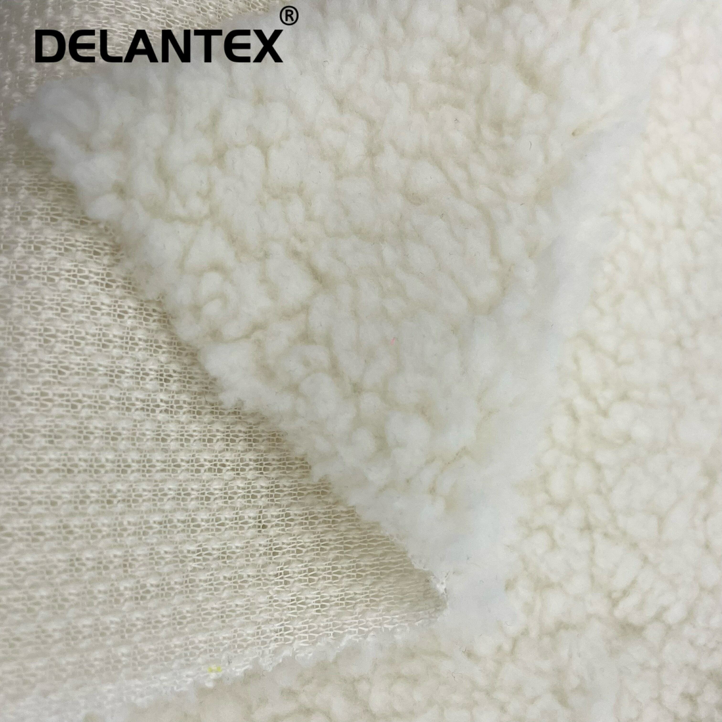 Delantex Tela Wholesale Knit Plain Dyed Lining Blanket Sherpa One Side Fleece Fabric