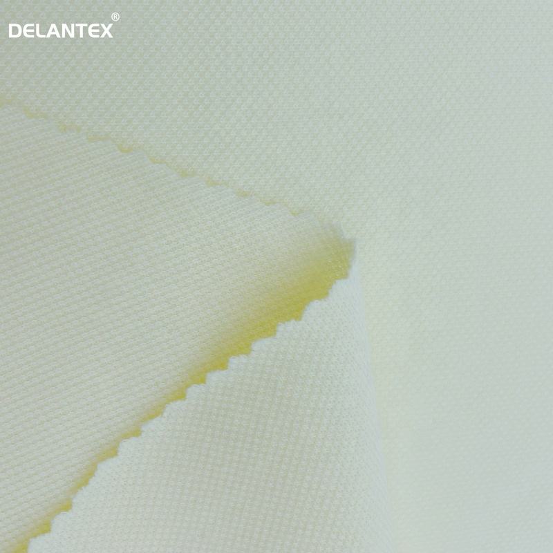 Delantex 200GSM 65% Polyester 35% Cotton Yellow Soft Fashion Wicking Pique Fabric Tejido Pique Free Sample