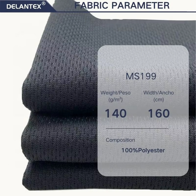 Delantex 75D Cool and Comfortable Mesh 100% Polyester Fabric Knitted Bright Hole Cloth for T-shirt