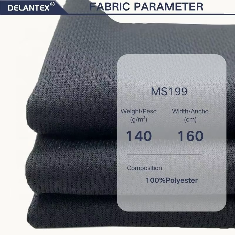 Delantex 75D Cool and Comfortable Mesh 100% Polyester Fabric Knitted Bright Hole Cloth for T-shirt
