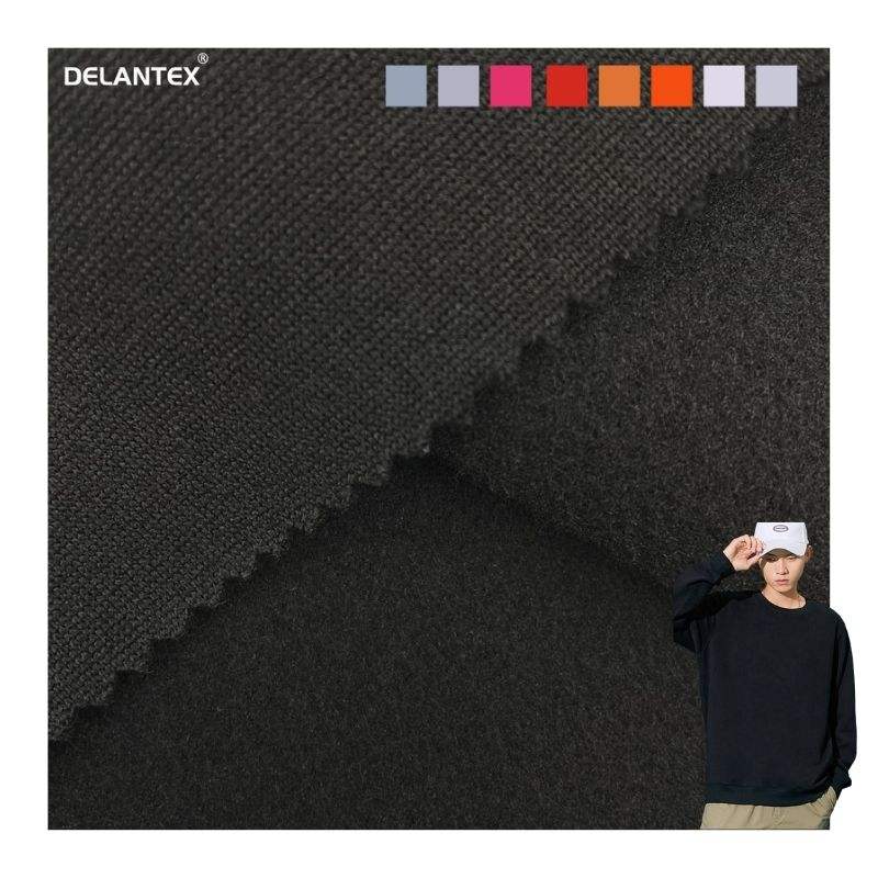 Delantex 100%polyester 200GSM Elastic Dty One Side Brushed Polar Fleece Fabric for Hoodie Jacket