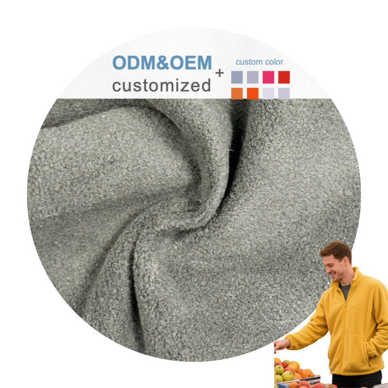 Delantex Selling Winter Outdoor Sports Windproof and Waterproof Fleece Adhesive Fabric Direct Sales 100%polyester Fabric