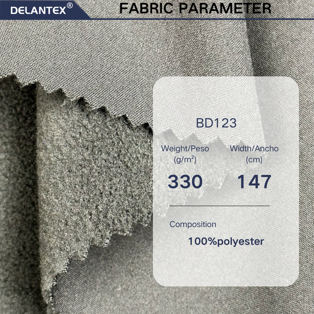 Delantex Selling Winter Outdoor Sports Windproof and Waterproof Fleece Adhesive Fabric Direct Sales 100%polyester Fabric