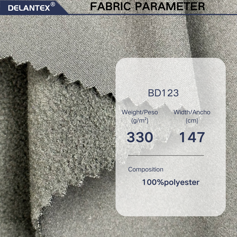 Delantex Selling Winter Outdoor Sports Windproof and Waterproof Fleece Adhesive Fabric Direct Sales 100%polyester Fabric