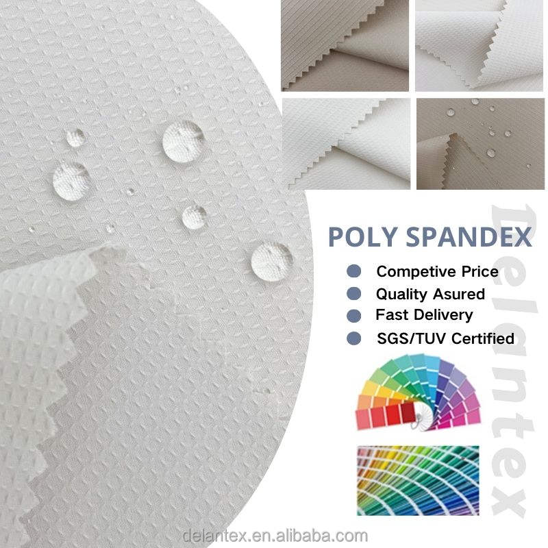 Delantex Lightweight Waterproof Polyester Woven Matte Small Louver Grid Softshell Fabric for Garment