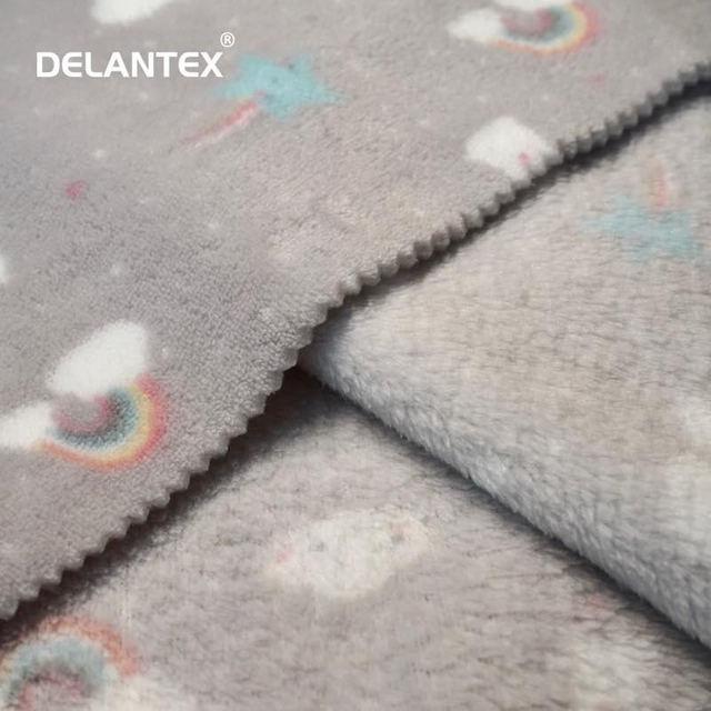 Delantex China Wholesale Soft 100% Polyester Coral Polar Fleece Brushed Print Fabric Free Sample