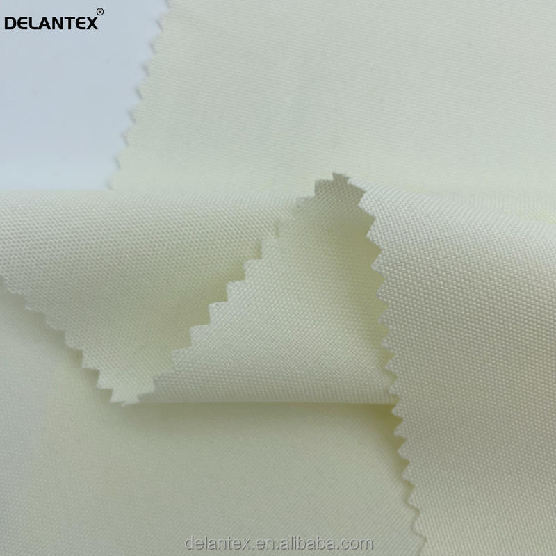 Delantex Lightweight Beige Plain Weave Woven Polyester Fabric for Housekeeping Uniform
