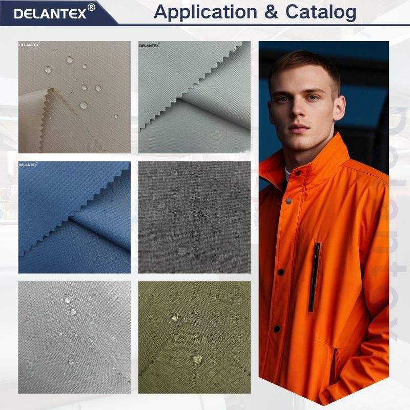 100% Polyester 120GSM With Regular Water Repellent Coating Waterproof Fabric Suitable for Making Outdoor Jackets Free Sample