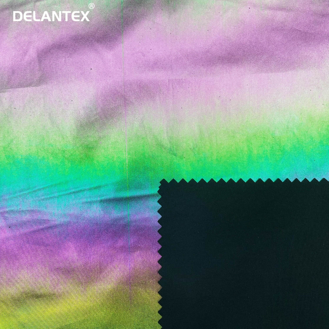 Delantex 100 Polyester Foiled Stamping Shinning Polyester Fabric for Costume