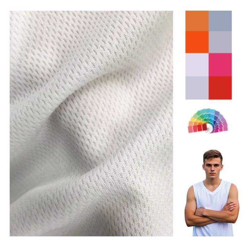 Delantex Birds Eye 100%Polyester Polo Double Pique Knitted Fabric