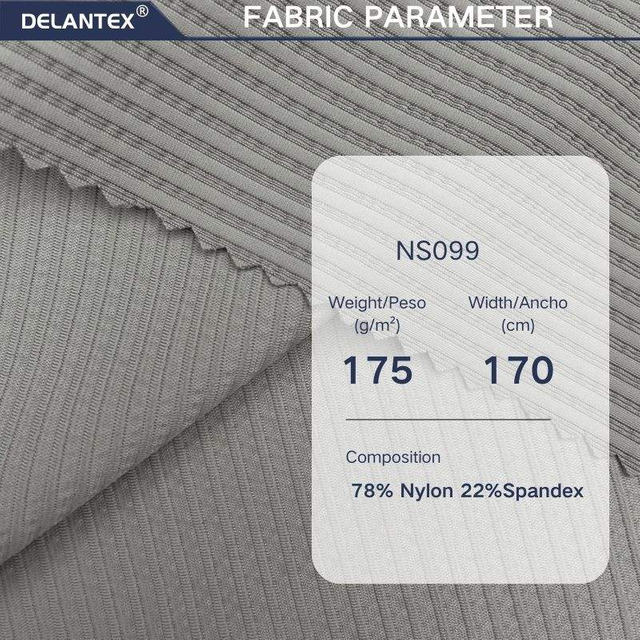 Delantex Wrinkle 78%Nylon 22%spandex Crinkled 175GSM Bubble Crepe Nylon Fabric for Men Garment