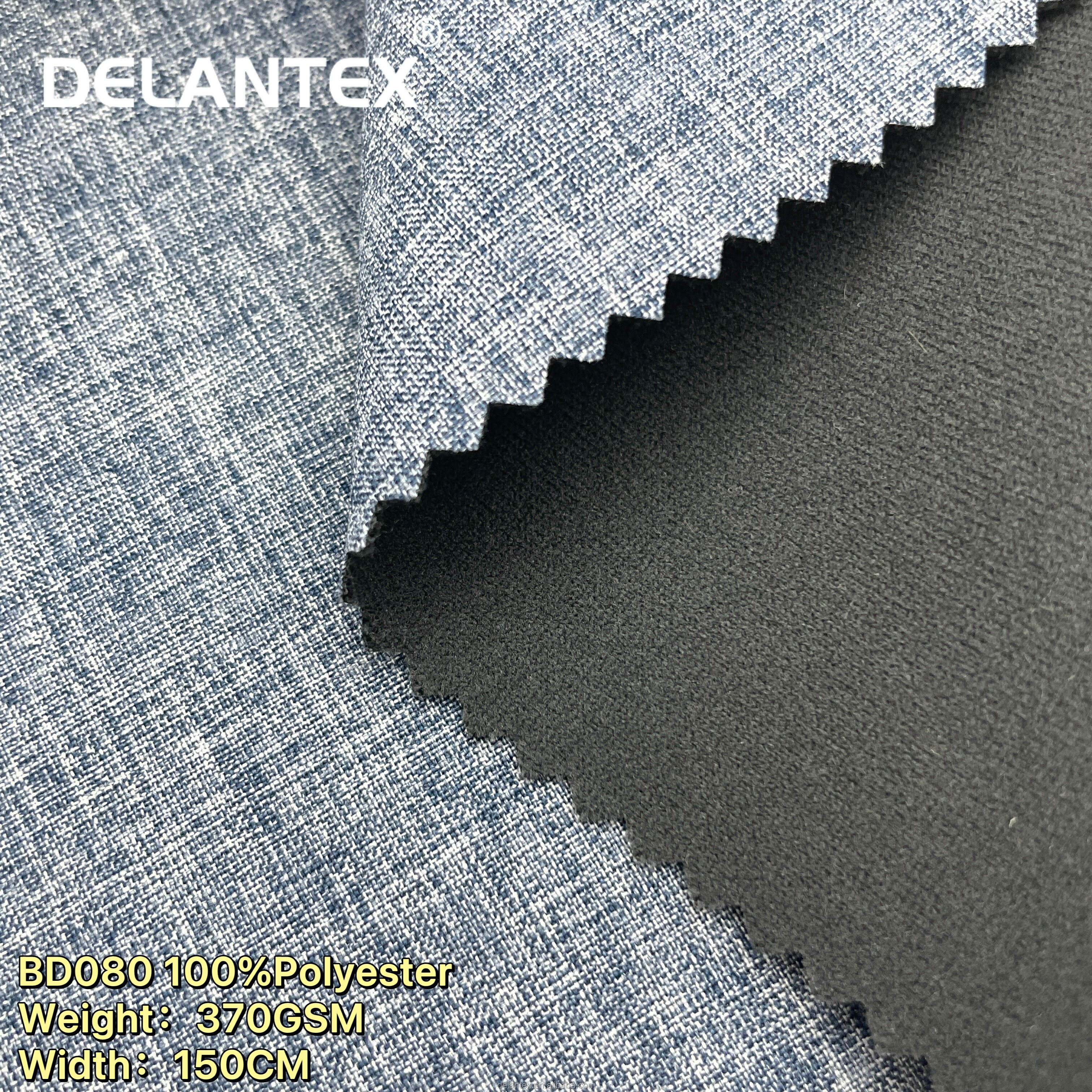 Delantex Water Proof Cationic Polyester Woven Backed Soft Shell Fabric With Fleece Lining