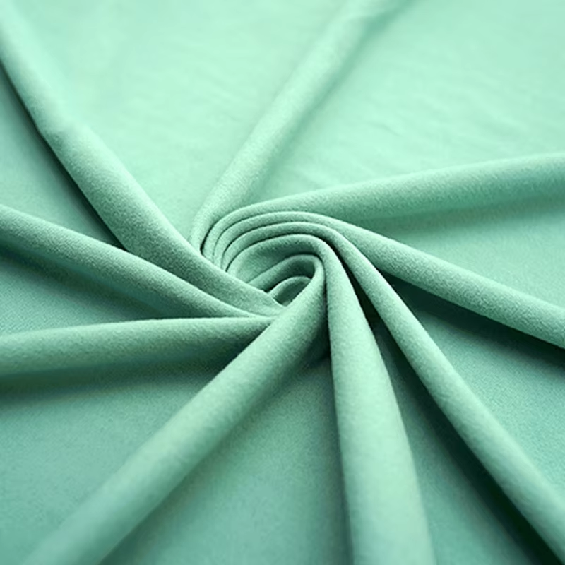 Knitted One Side DTY Brush 95% Polyester 5% Spandex Milk Silk Plain Dyed Jersey Fabric for Garment