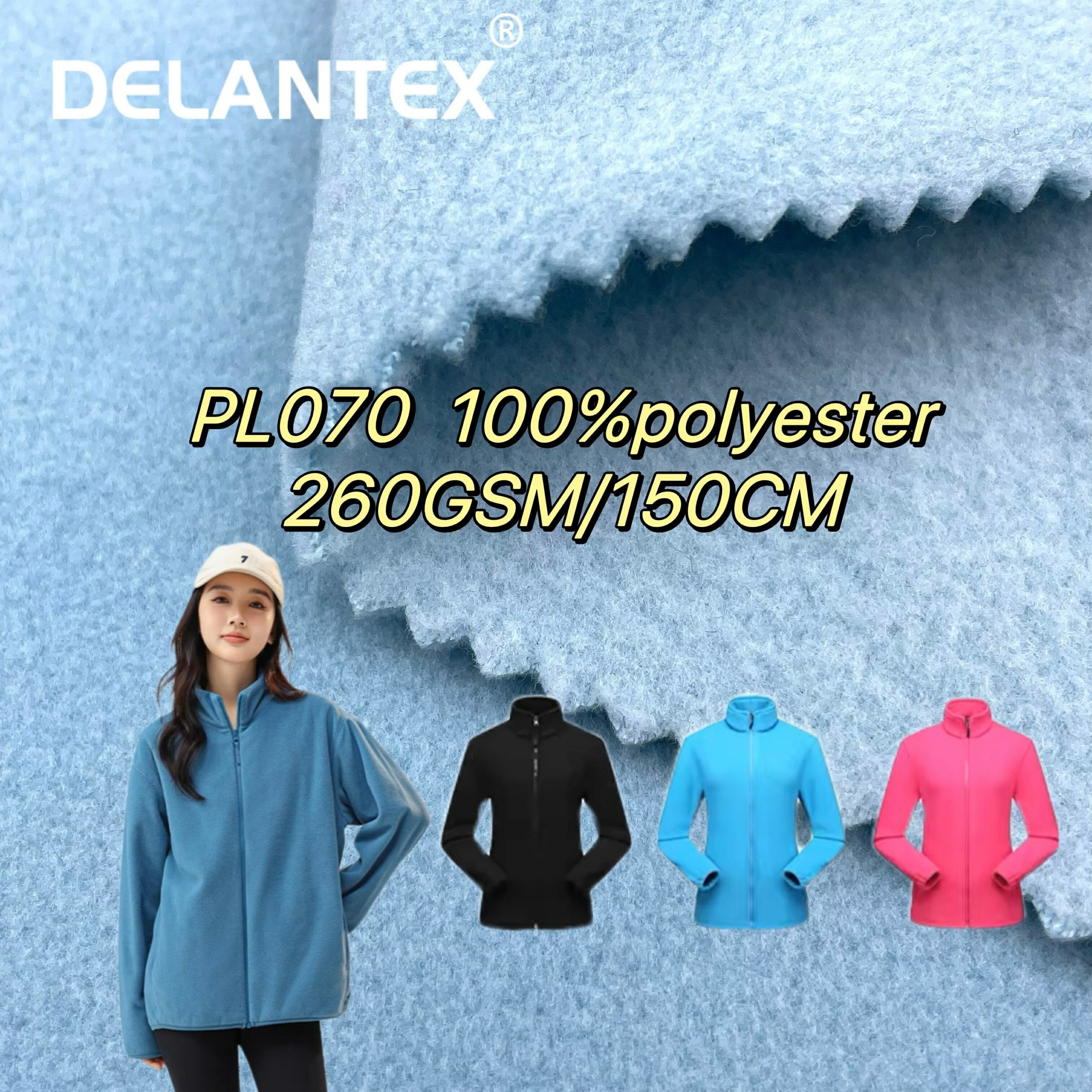 Delantex 260GSM Thermal Fluffy Polar Buy Polartec Fleece Fabric with Low Price Free Sample