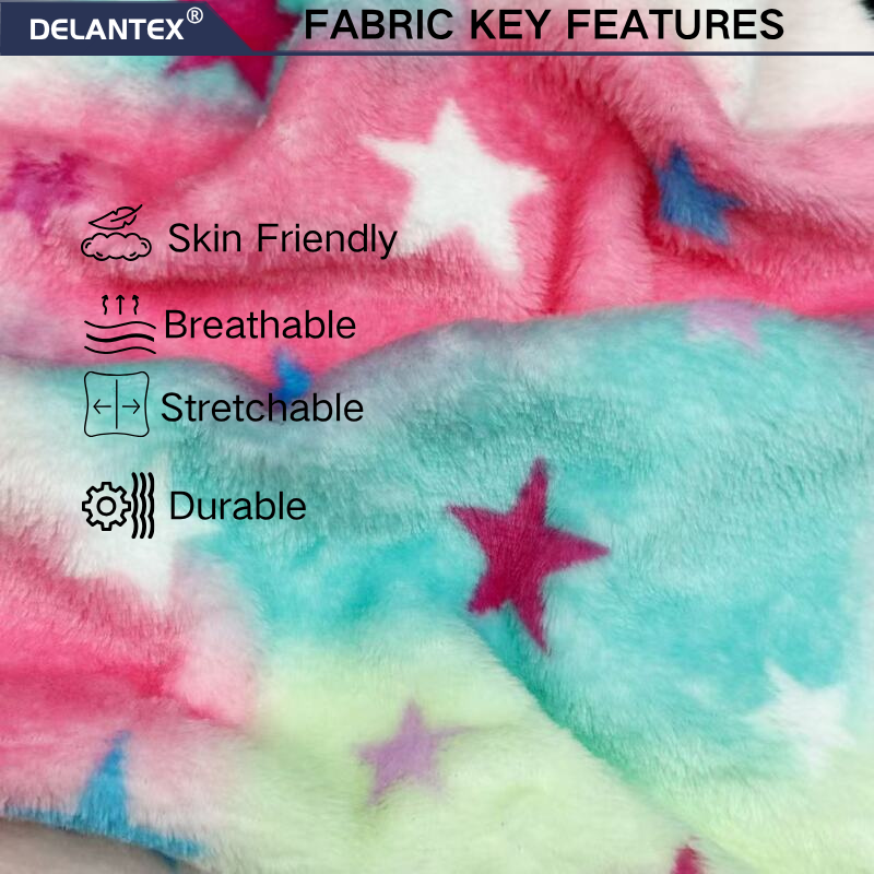 Delantex 160cm 240gsm Weight and Door Width Fleece Flannel Thermal Fabric 100%polyester Warp Knitting Fleece