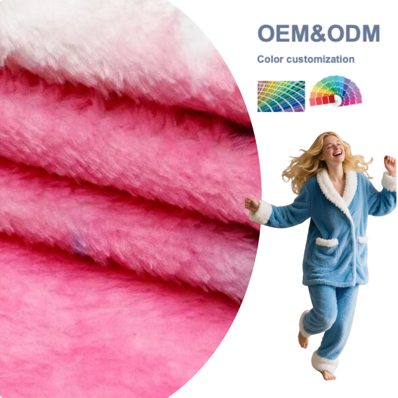 Delantex 160cm 240gsm Weight and Door Width Fleece Flannel Thermal Fabric 100%polyester Warp Knitting Fleece