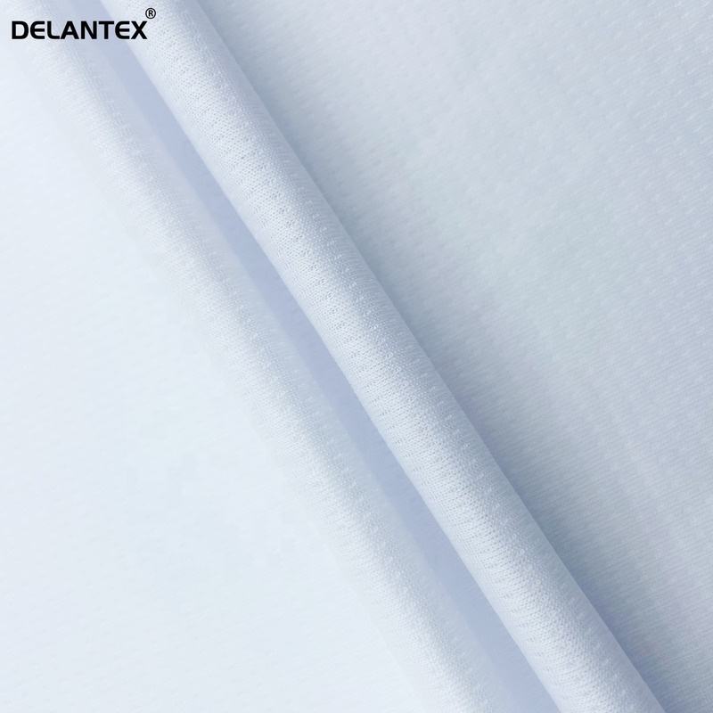 Delantex 190CM 125GSM White Wicking Stripe Dot Mesh Fabric for Activewear Quick Dry Fabric Free Sample