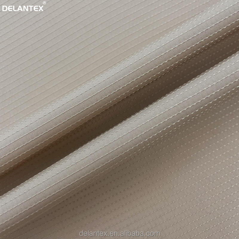 Delantex Anti-Static Water Repellent Brown Dobby Pongee Material 100% Polyester for Girls' Outdoor Garments