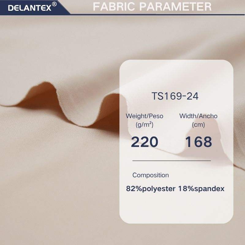 Delantex High-Density Polyester Spandex Interlock Jersey 220gsm 4-Way Stretch Yoga Leggings Fabric Free A4 Swatch