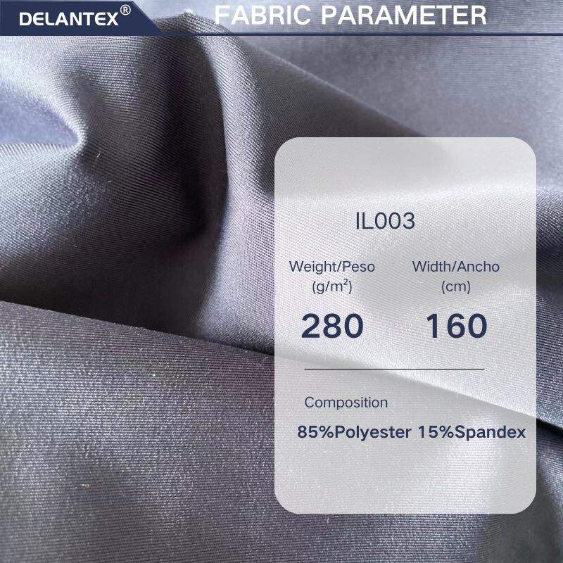 Delantex Hot Sale Promotion Black Polyester Spandex Stretch Interlock Fabric 280gsm for Sell to American Market