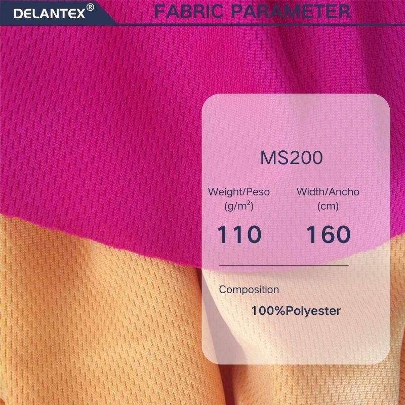 Delantex Coolmax Sport Wear Fabric 100% Polyester Bird Eye Mesh for Outdoor and Garment Use for Girls
