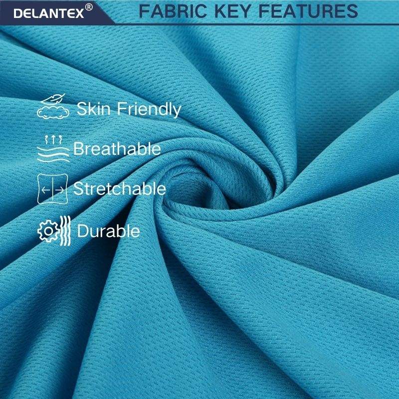 Delantex 135GSM Bird Eye Mesh 100% Polyester Moisture Wicking Fabric with Cyber Yellow Fluorescent Reflective Color for Girls