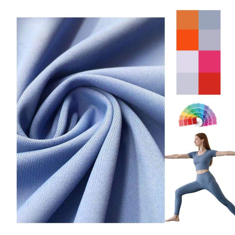 Delantex Stretch 220GSM 168CM High-density Needle Breathable Fabric for Yoga Leggings Sportswear Haze Blue
