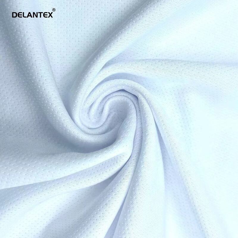 Delantex 100% Polyester Breathable Pinhole Mesh Fabric for Sublimation Printing Technology Sport T-shirt Material Free Sample
