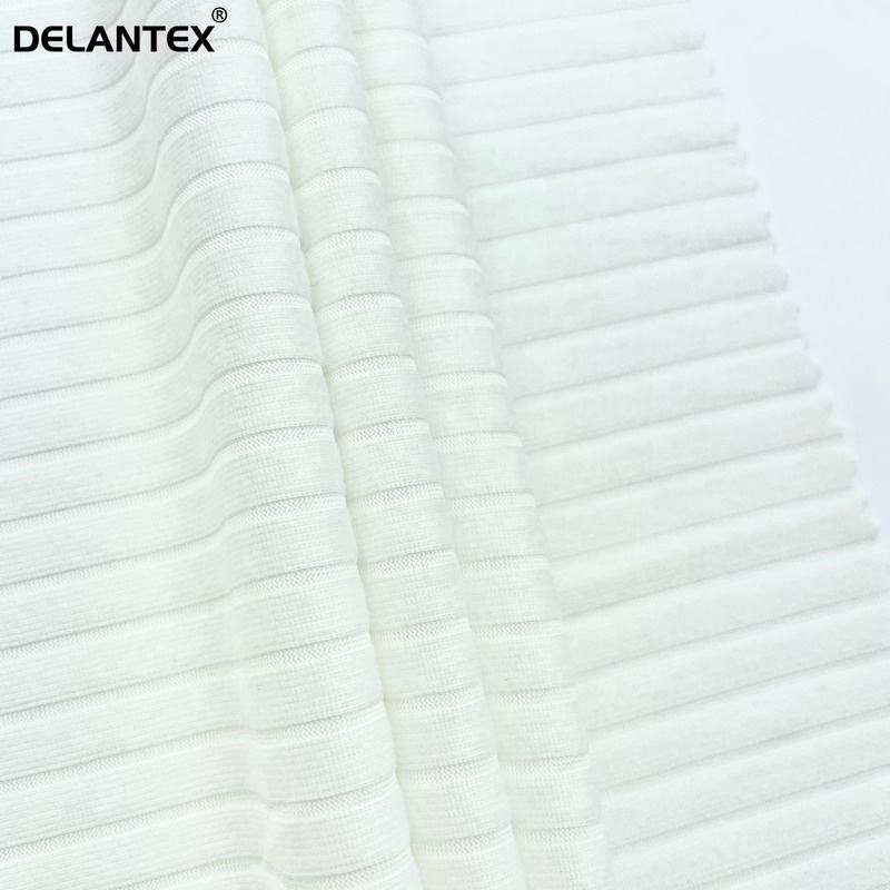 Delantex Weft Knitting DTY Single Brushed Rib Jersey Fabric for T-Shirt Free Sample