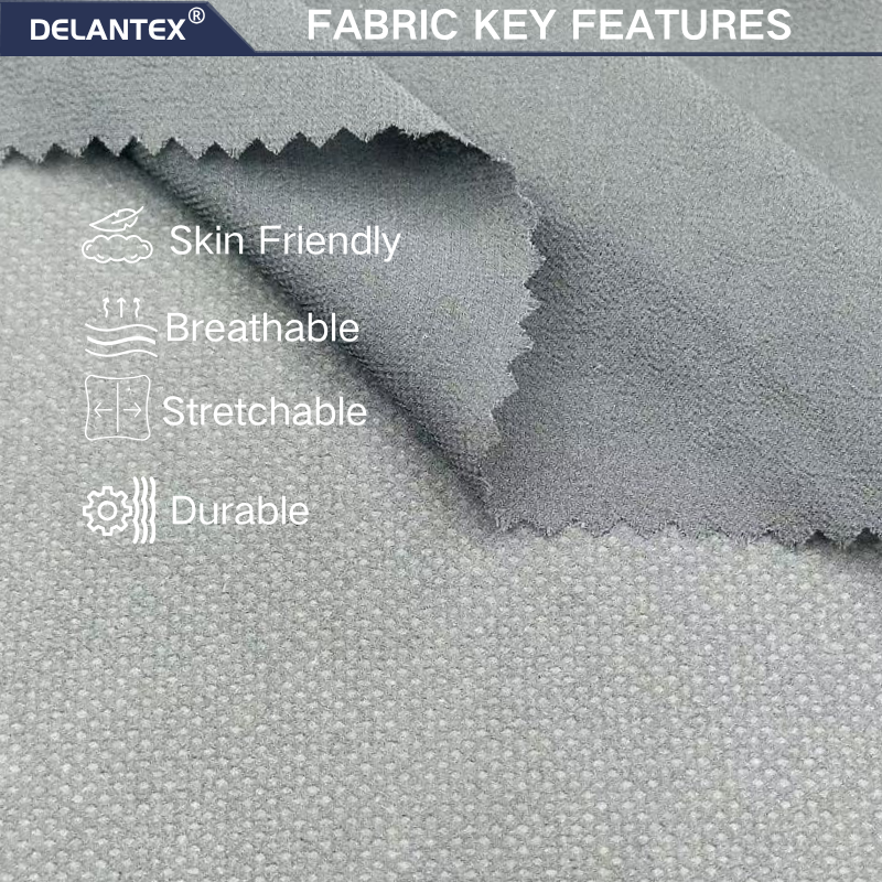 Delantex Woven Uniform Fabric 152cm 55gsm 100%polyester Breathable Uniform Fabric Women's Chiffon Dress