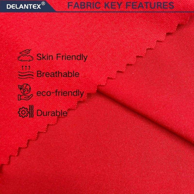 Delantex Skin Friendly 95% Polyester 5% Spandex Double Brushed Jersey Fabric for Sport T-Shirts Sleepwear Outdoor Lining