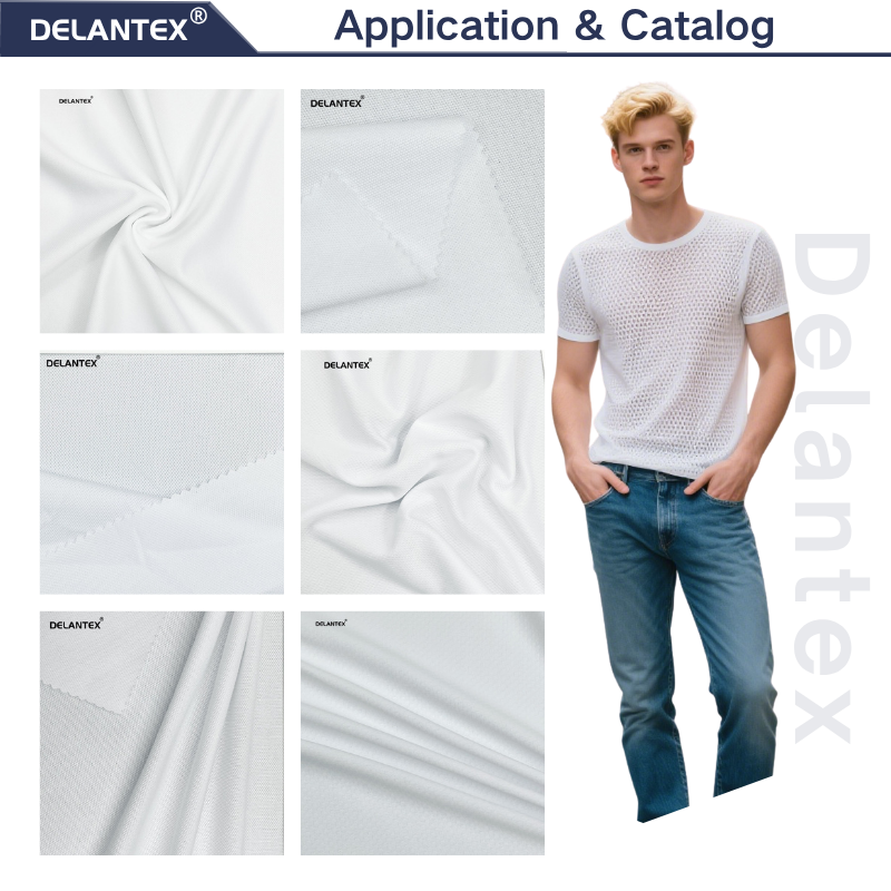 Delantex Sport Wear Material 100% Polyester Eyelet-Bird-Eye Mesh Fabric Knit for Clothing Sublimation Fabric