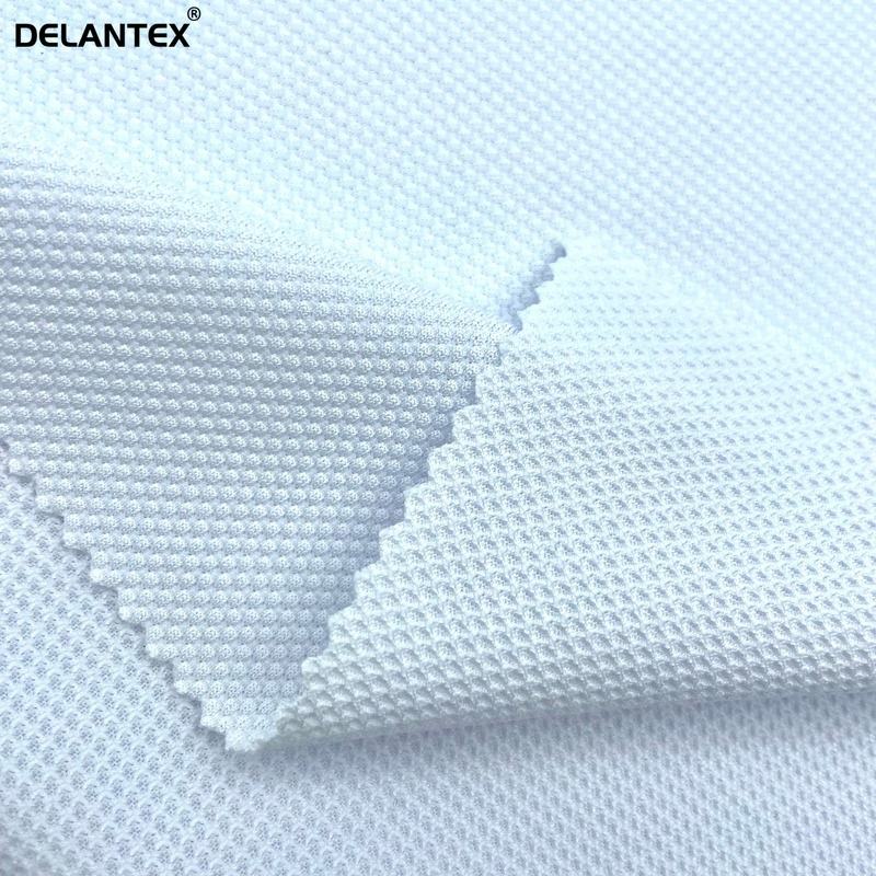 Delantex High Quality 96%polyester 4%spandex Knitted Stretch Bird Eye Mesh Fabric for Sportswear