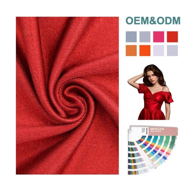 Delantex Telas Tejido 280GSM 180CM 92 Nylon 8 Spandex Shiny Stretch Satin Fabric for Sport Swear