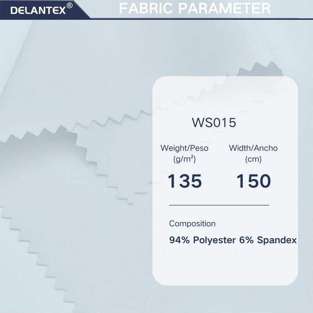 Delantex 120GSM High Elastic 94% Polyester 6% Spandex Plain for Dress Shirt Pants Free Sample