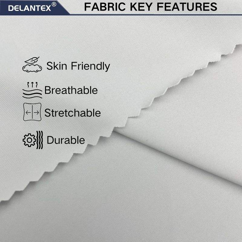Delantex Breathable FDY Nylon Spandex 4-way-stretch Fabric for Skin Friendly Sportswear