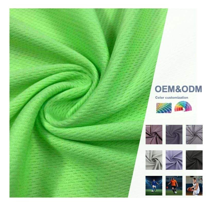 Delantex 100% Polyester Knit Breathable Wicking Bird Eye Mesh Jersey Fabric for Outdoor Sportswear Garment