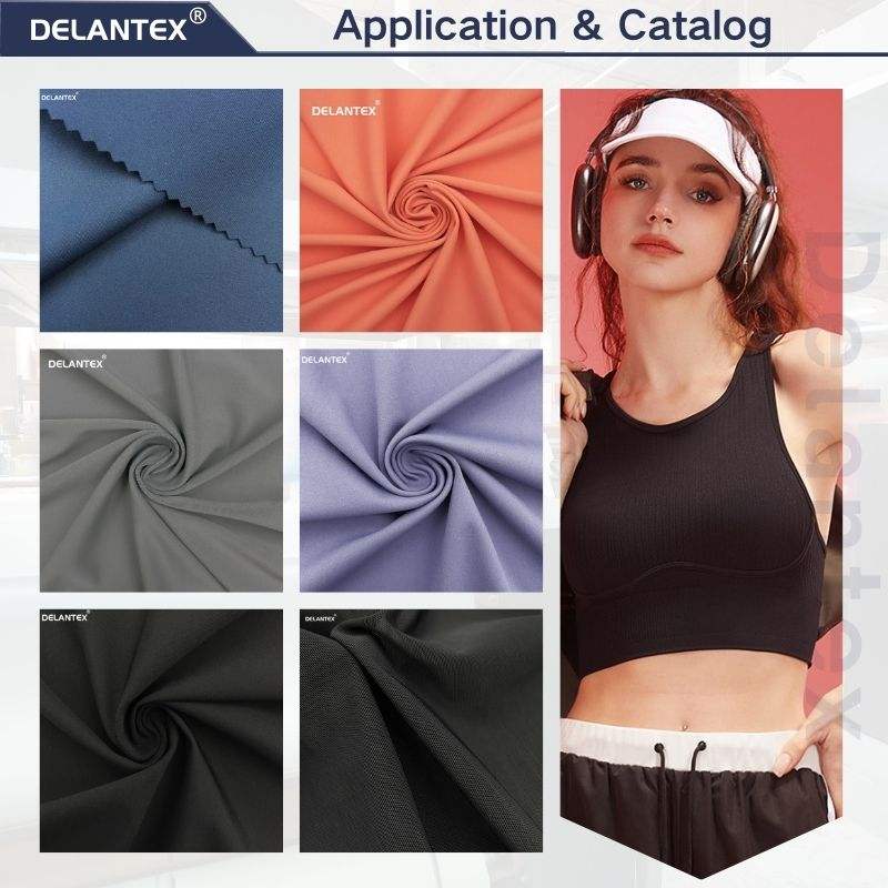Delantex 77%nylon 23%spandex Biflex Stretch Fabric Lightweight Yoga Fabric With Factory Price