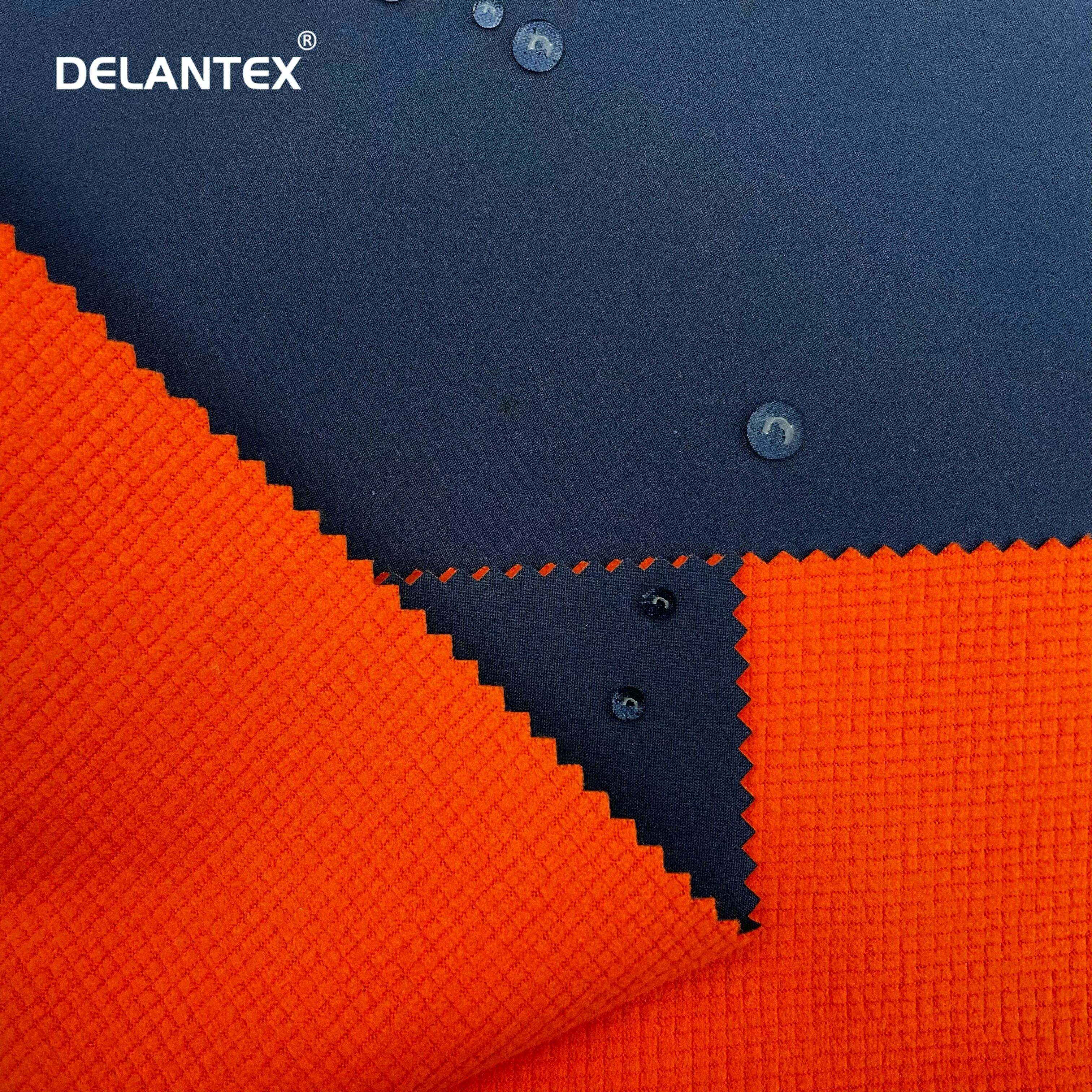 Delantex High Quality 94%Polyester 6%Spandex Waterproof Durable Plaid Fleece Fabric with 4-Way Stretch