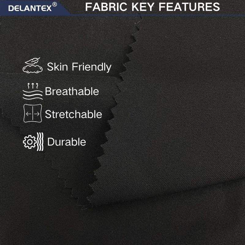 Delantex Woven Twisted 150D 96poly 4spandex Water Resistant 4 Way Stretch Twill Fabric for Leggings