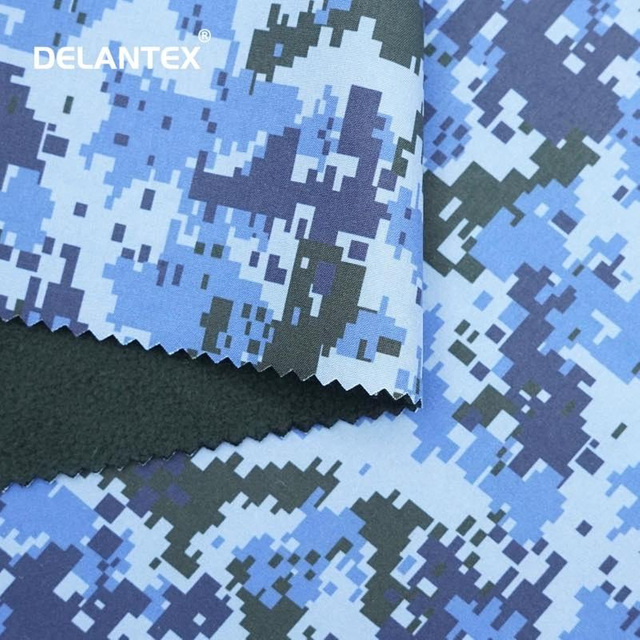 Delantex Camouflage Softshell Fabric Digital Printed Customized Pattern Soft Shell Fabric for Jacket Water Repellent