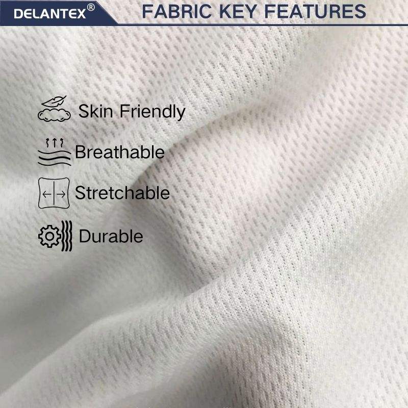 Delantex 100% Polyester Plain Dyed Bird Eye Mesh Fabric for Sportswear