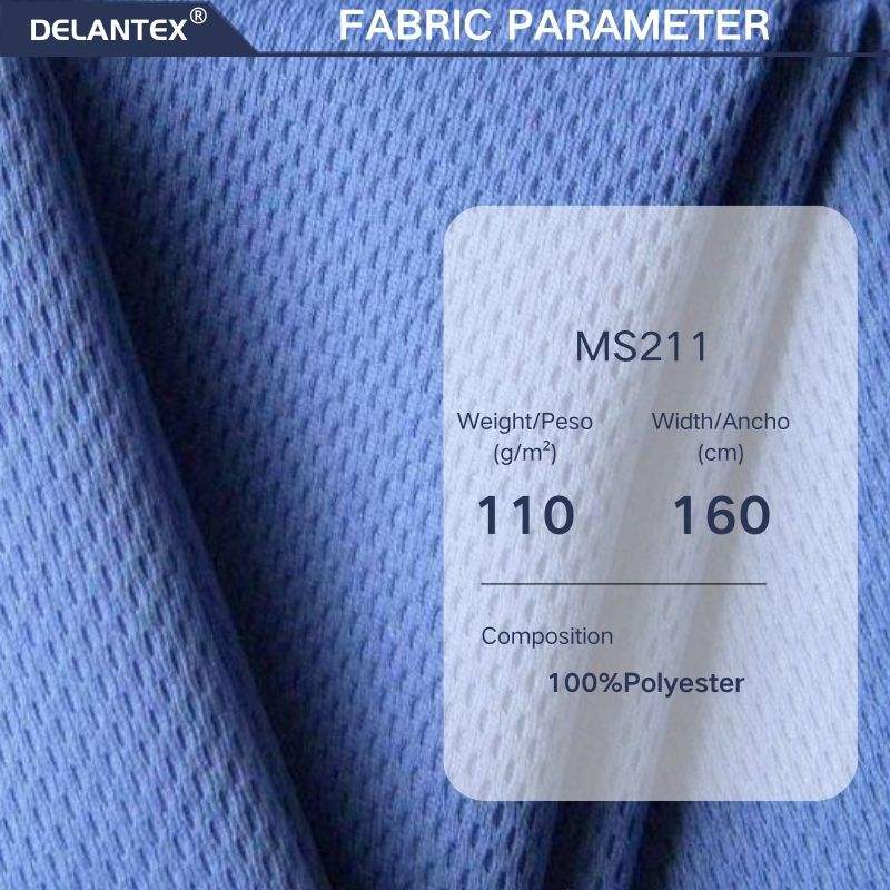 Delantex 100% Polyester Interlock Mesh Fabric Wicking Finish Solid Dye Eco-Friendly T-Shirt Cloth Outdoor Garment Free Sample