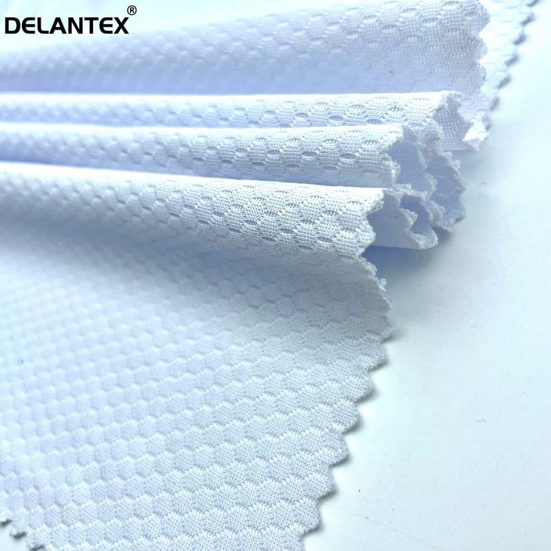 Delantex Polyester Sports Athletic Pique Mesh Stretch Knit Football Grid Fabric for Sportswear