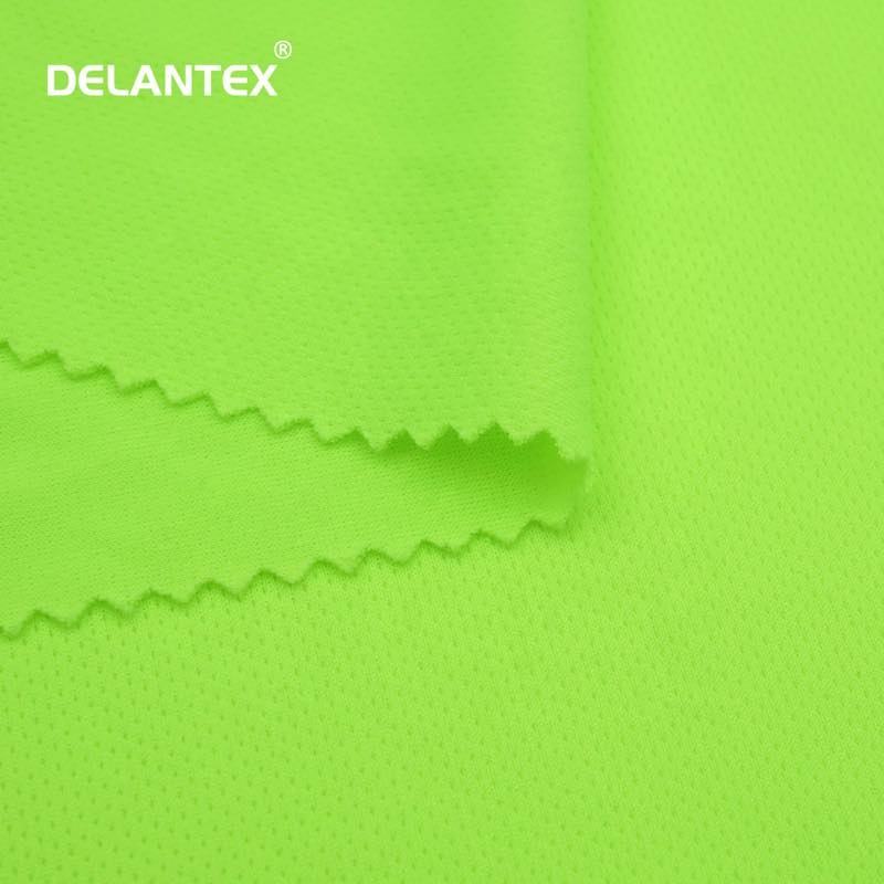 Delantex Microfiber Eyelet Bird Eye Mesh Knit Fabric for Sport Wear Hi Vis Birdseye Fabric 150-160 Gsm